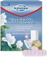 🚽 kiisiiso dissolvable toilet fresheners, 50 pack deodorizing toilet tablets with lemon fresh scent, convenient travel-sized packaging логотип