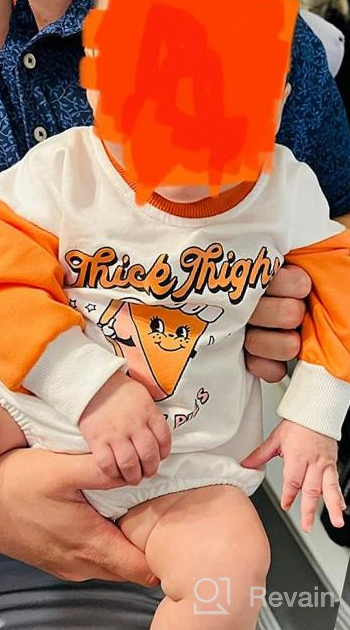 img 1 attached to Unisex Halloween Baby Outfit: Pumpkin Sweatshirt Romper With Long Sleeves And Oversized Onesie For A Perfect Fall Look review by John Souza