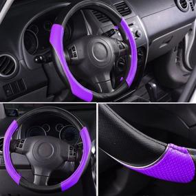 img 3 attached to CAR PASS Rainbow Steering Wheel Cover With PVC Leather Universal Fits For Truck