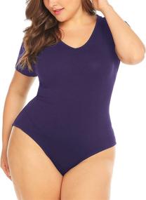 img 3 attached to INVOLAND Stretchy Bodycon Bodysuit Leotard Women's Clothing : Bodysuits