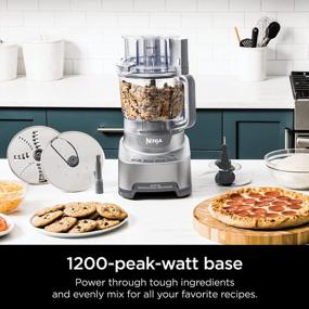 img 2 attached to Ninja NF701 Professional Food Processor: 1200W Power, 4 Functions, 12-Cup Bowl, 2 Blades & Discs, Silver
