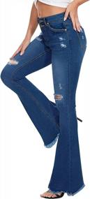 img 2 attached to Расклешенные джинсы с завышенной талией для женщин от LookbookStore