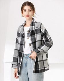 img 2 attached to Women'S Plaid Shacket Jacket: Liengoron Flannel Shirt Jacket With Long Sleeves, Button Down And Casual Style For Fashionable Fall Look