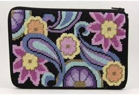 img 1 attached to Exquisite Needlepoint Kit: Paisley Cosmetic Purse for Craft Enthusiasts