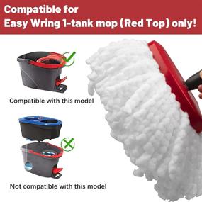 img 3 attached to 🧹 4-Pack Spin Mop Replacement Heads - Includes 1 Rotating Mop Base - EasyWring Mop Refills for O Cedar Mop - Microfiber Mops for Floor Cleaning - Triangle Spin Mop Compatible