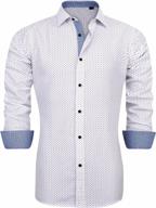 regular fit men's button down shirt with long sleeve and printed design - perfect for casual dressing up by j.ver logo