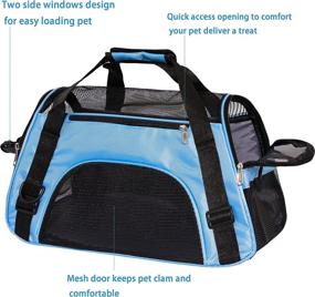 img 1 attached to 🐶 MuchL Cat Dog Carrier - Soft-Sided Pet Travel Bag for Comfortable Airline Approved Transport, Portable & Foldable