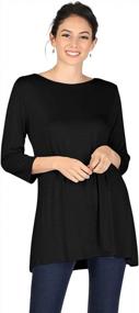 img 3 attached to Simlu Womens Tunic Tops For Leggings Reg And Plus Size 3/4 Sleeve Tunic Shirt