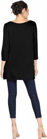 img 2 attached to Simlu Womens Tunic Tops For Leggings Reg And Plus Size 3/4 Sleeve Tunic Shirt