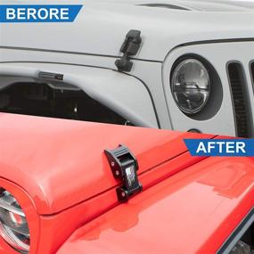 img 3 attached to Buling Aluminum Hood Latches Catch Kit Compatible With Jeep Wrangler JK JKU 2007-2018 &Amp