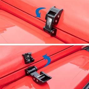 img 1 attached to Buling Aluminum Hood Latches Catch Kit Compatible With Jeep Wrangler JK JKU 2007-2018 &Amp