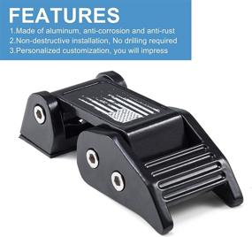 img 2 attached to Buling Aluminum Hood Latches Catch Kit Compatible With Jeep Wrangler JK JKU 2007-2018 &Amp