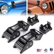 buling aluminum hood latches catch kit compatible with jeep wrangler jk jku 2007-2018 &amp logo