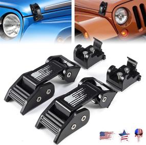 img 4 attached to Buling Aluminum Hood Latches Catch Kit Compatible With Jeep Wrangler JK JKU 2007-2018 &Amp