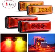 nilight - tl-33 4pcs 3.9 inch 3 led truck trailer light front rear led 🚦 side marker lights clearance indicator waterproof sealed surface mounted led marker light for enhanced visibility and safety логотип