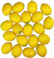 artificial yellow lemons - 20pcs faux fruit decorations for lemon wreaths, garlands, party, kitchen, and table summer/spring décor, fruit bowls, vases, and photography props логотип