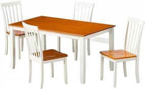 img 3 attached to 5-Piece Dining Room Set - Boraam Bloomington White/Honey Oak