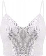 shine bright with vimoisa's women's reflective metallic tank top bustier logo