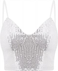 img 4 attached to Shine Bright With Vimoisa'S Women'S Reflective Metallic Tank Top Bustier