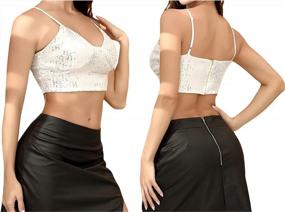 img 1 attached to Shine Bright With Vimoisa'S Women'S Reflective Metallic Tank Top Bustier