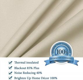 img 1 attached to Thermal Insulated Tie-Up Window Shade Curtain In Elegant Beige, 42"W X 63"L, 1 Panel - By H.VERSAILTEX, Ideal For Small Windows