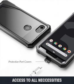 img 1 attached to Poetic Guardian Clear Hybrid Bumper Case With Scratch Resistant Back And Built-In Screen Protector For Google Pixel 3 XL - Black