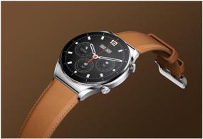 img 4 attached to Смарт-часы Xiaomi Watch S1 Wi-Fi NFC Глобальная версия для России, серебристый/коричневый ремешок из кожи, серый ремешок из фторопласта