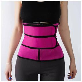 img 4 attached to Neoprene Corrective Exercise Brace Waist Training Fitness Slimming Belt, Pink S