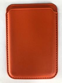 img 1 attached to Чехол картхолдер MagSafe Wallet на телефон для банковских карт, пропуска orange, Cardholder магнитный, МагСейф держатель для карт из экокожи в подарок