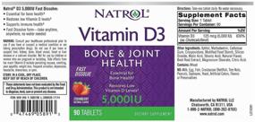 img 2 attached to Natrol Vitamin D3 Fast Dissolve Tabs, 5000 IU, 90 Pieces, 1 Pack, Strawberry