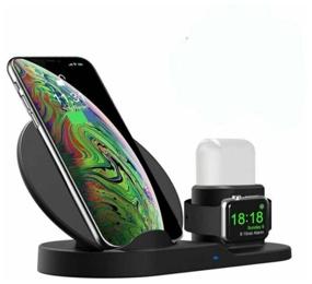 img 4 attached to Wireless Charging Station / Wireless Charging / Fast Charge 3-in-1 / iPhone / Android / Watch / Headphones multifunctional black