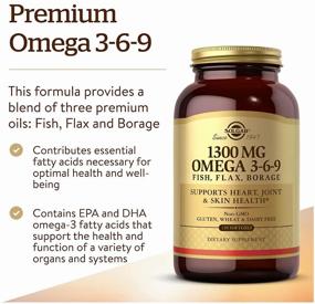 img 2 attached to Solgar Omega 3-6-9 Fish, Flax, Borage Caps, 1300 mg, 120 Pieces