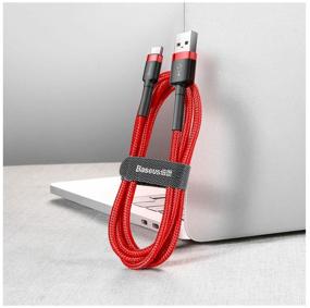 img 4 attached to Cable Baseus Cafule USB - USB Type-C, 1 m, red/black
