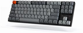 img 4 attached to 🎮 Enhance Gaming Experience with Keychron K8 White Backlight HotSwap Gateron Red Gaming Keyboard, Black-Grey