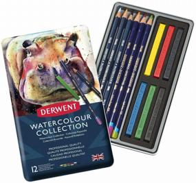img 4 attached to Derwent Graphitint watercolor pencil set 24cv metal. pack