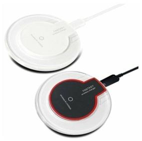 img 4 attached to High-speed wireless charger universal Fantasy K9 Crystal Ultra Slim for all devices that support Qi wireless charging standard, with LED indicator, white