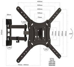 img 4 attached to HARPER TVFW-55 wall bracket black