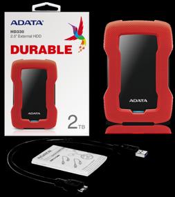 img 2 attached to 💾 Red ADATA HD330 USB 3.2 Gen 1 External Hard Drive - 2TB