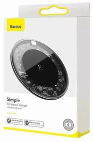 img 3 attached to 🔌 Baseus Simple Wireless Charger 15W Type-C Black/Clear for Enhanced SEO