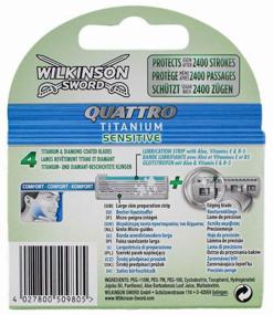 img 3 attached to Wilkinson Sword Quattro Titanium Sensitive Replacement Cassettes, 4 pcs, 8 pack