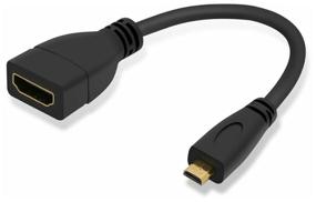 img 3 attached to Adapter adapter GSMIN RT-28 Micro - HDMI (M) - HDMI (F) (10 cm) (Black)