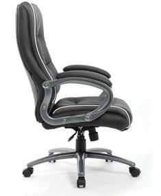 img 4 attached to Brabix Strong HD-009 executive computer chair, upholstery: imitation leather/textile, color: black/grey