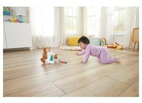 img 4 attached to Fisher-Price Interactive Educational Toy Puppy Crawl With Me HHH95, White/Brown