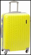 чемодан tevin, abs-пластик, опорные ножки на боковой стенке, 37 л, размер s, желтый логотип