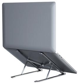img 1 attached to Laptop and Tablet Folding Stand With Cooling / For Macbook Lenovo Samsung HP / Metal / Silver