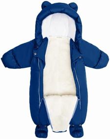 img 4 attached to Winter Fur Jumpsuit AMAROBABY Snowy Travel, dark blue, size 74