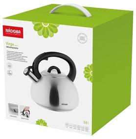 img 1 attached to Nadoba Virga 731001 Whistling Kettle, 3.8L, Steel/Black