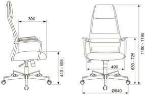img 2 attached to Chair of the head bureaucrat KB-5M black TW-01 3C11 mesh/fabric with headrests. cross metal chrome