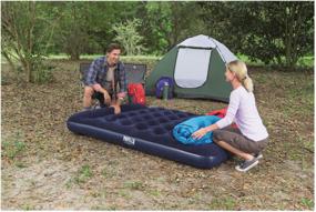 img 4 attached to PAVILLO Easy Inflate Flocked Air Bed 67226: Comfortable and Convenient Inflatable Mattress