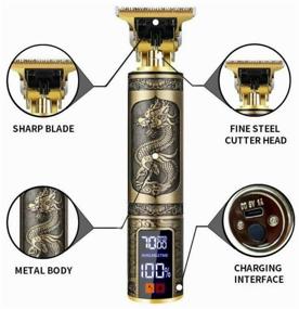 img 4 attached to Professional hair clipper PR , beard and mustache trimmer PR , for men, care, with LED display, gold, UP